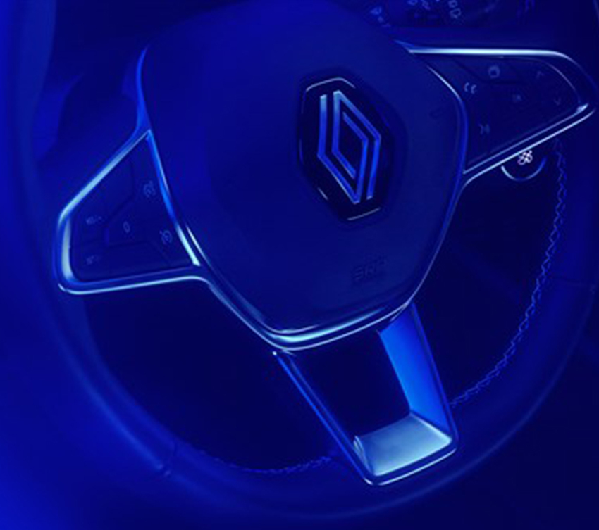 the steering wheel of renault all new clio hybrid