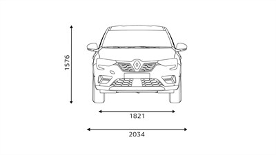 the size of the car from the front