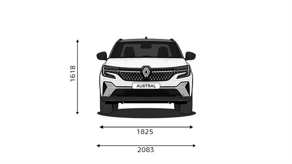 the size from the front and the height