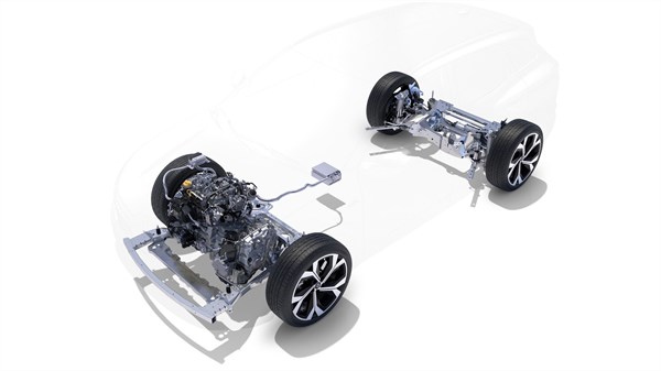 the skeleton of the engine and battery of the mild hybrid