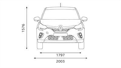 graphic image that shows renault captur dimensions